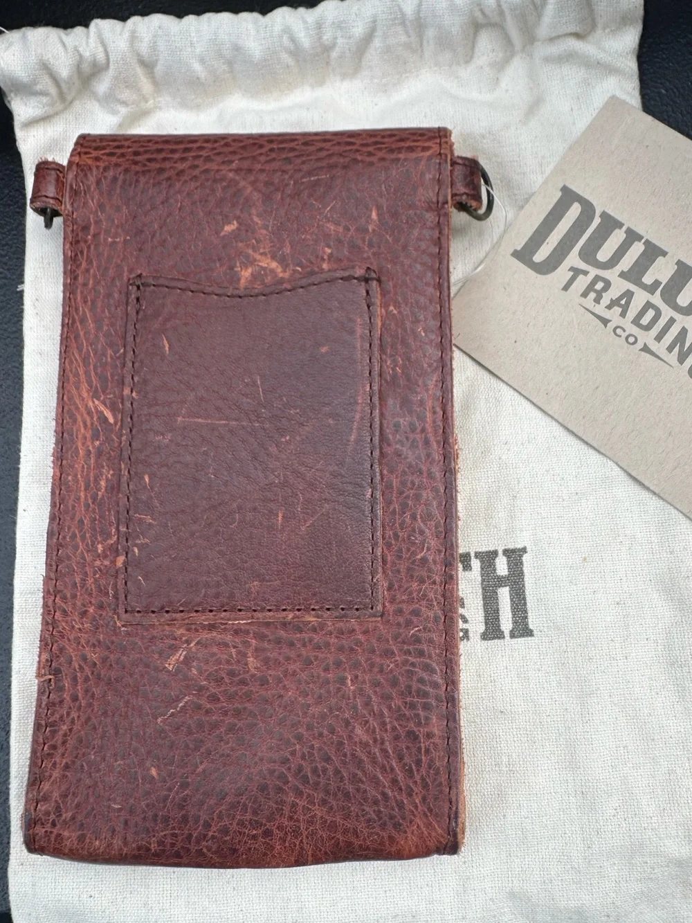 Duluth Trading Co Brown Full-Grain Leather Wallet Pouch with Flap
